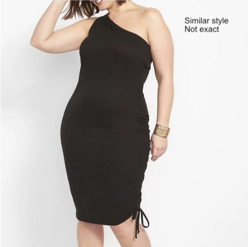 LANE BRYANT Black Asymmetrical Dress